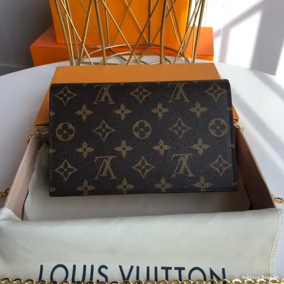 Affordable LOUIS FLORE CHAIN WALLET VUITTON 0608